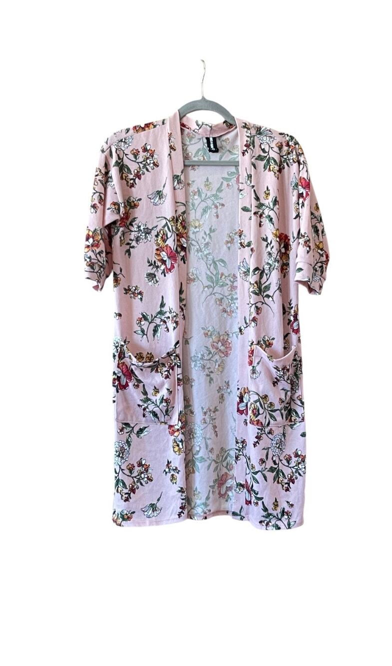 Agnes & Dora Pink Brush Kimono Open Front Cardigan XS
